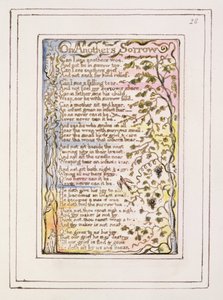 P.124-1950.pt28 On Another&39;s Sorrow：Songs of Innocence and of Experience（copy R）c.1802-08（etching、ink and wc）の版28 作： William Blake